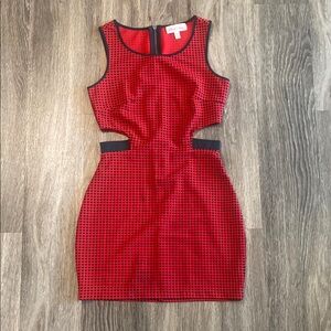 Marilyn Monroe Red and Black Sleeveless Bodycon Mini Dress